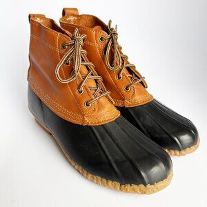 Maine Waterproof Rubber Duck Foul Weather Boots Eddie Bauer Ladies Size 10 EUC